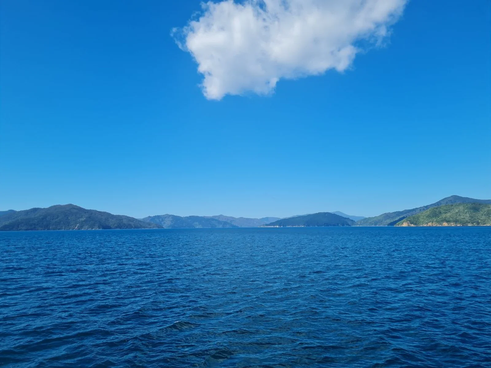 Serene view of Marlborough Sounds with deep blue water