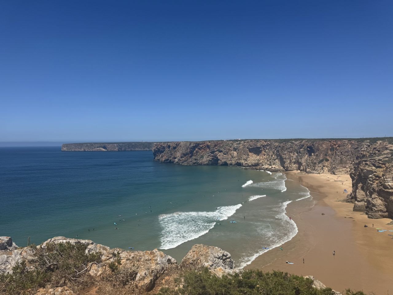 Cliffs and sandy beach along Rota Vicentina coast