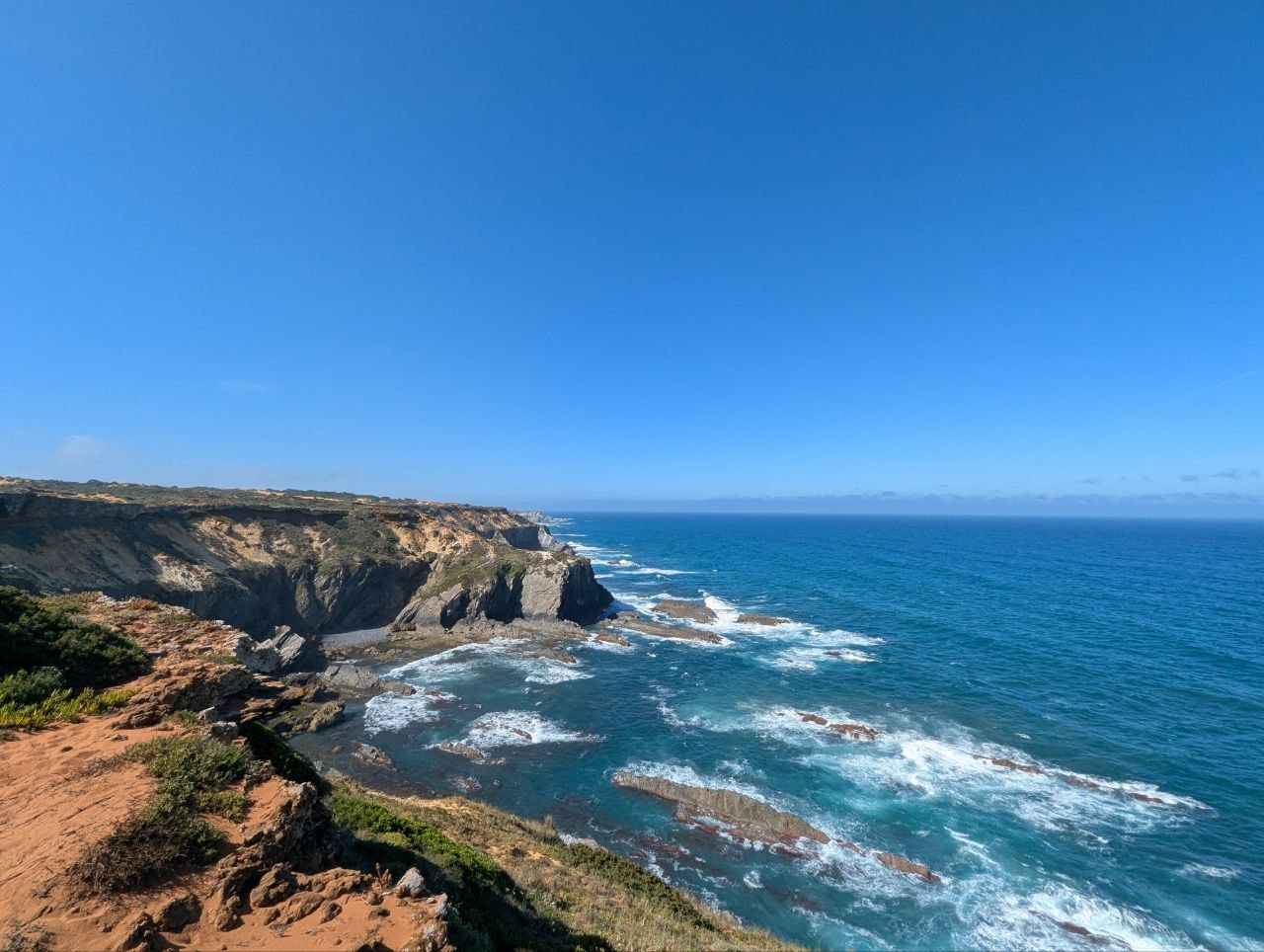 Cliffside view along the Rota Vicentina coast