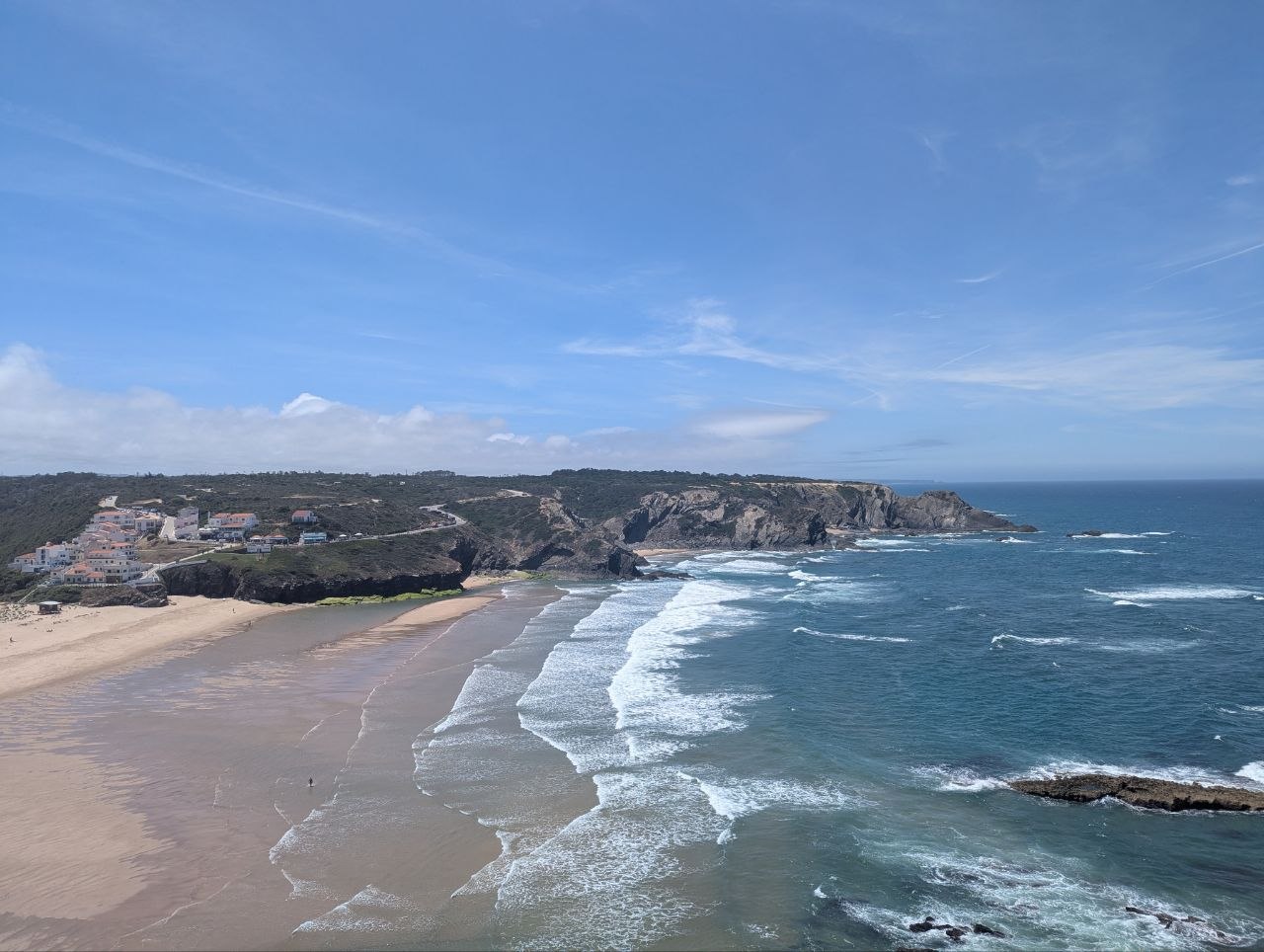 Coastal cliffs and waves along the Rota Vicentina trail