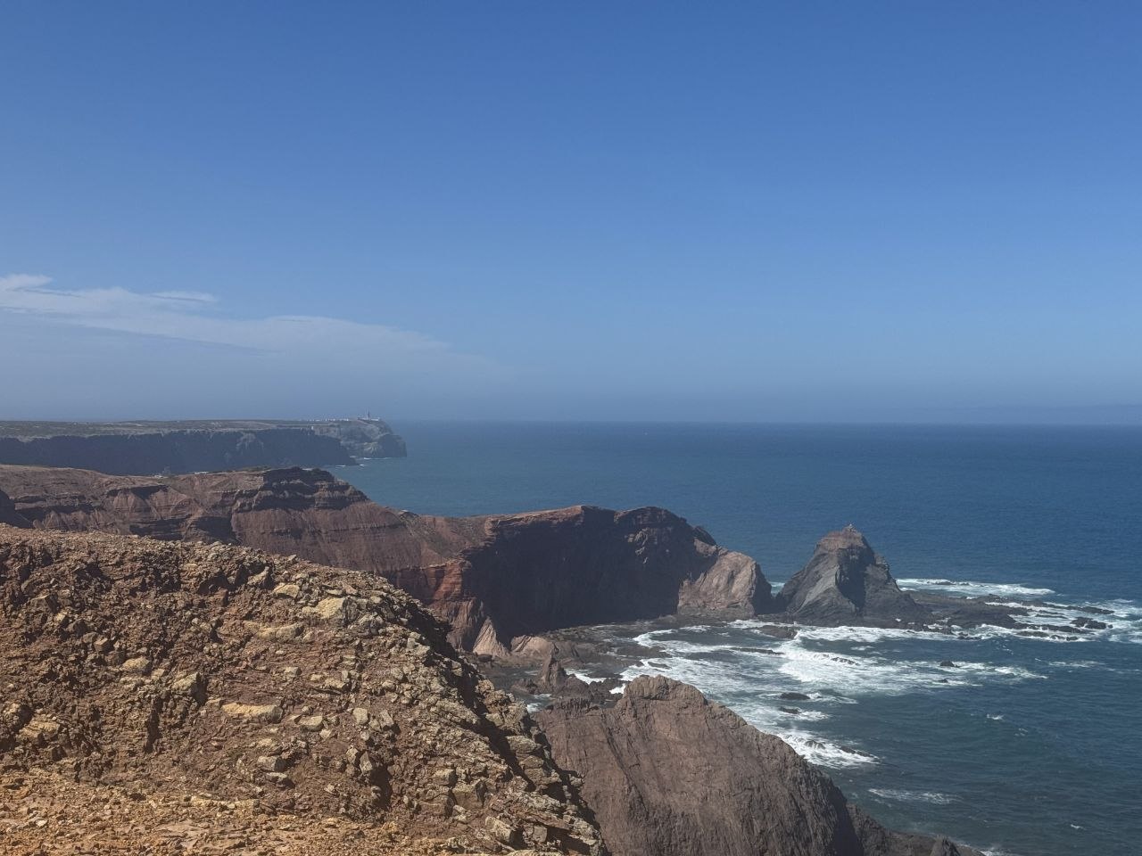 Rocky coastline along Rota Vicentina trail, Portugal